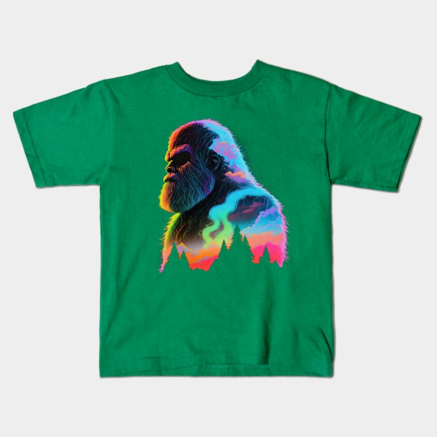 Bigfoot Sasquatch Kids T-Shirt by wumples